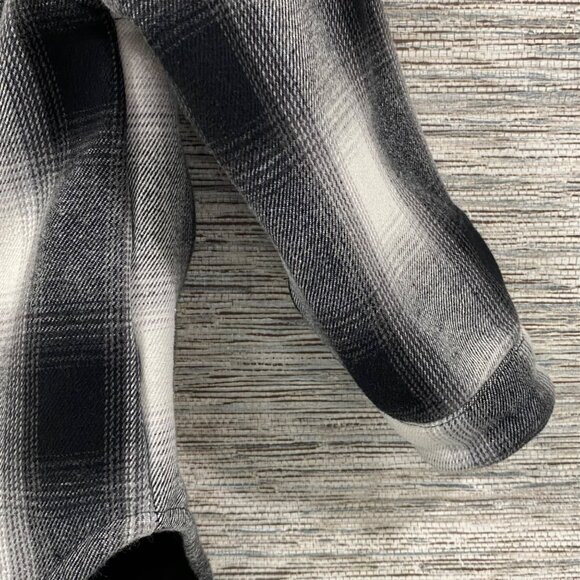 Y2K Original Fashion heavy/thick black grey white plaid girls fleece long sleeve - Picture 4 of 8